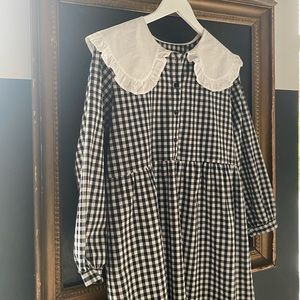 OLIVE (brand) Black and White Gingham Collar Dress S